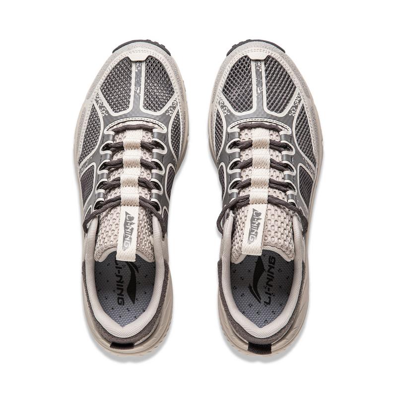 New LiNing CF Tracing Collection, Yijie Lite RT Cushioning, Wear Resistant Low Top Hiking Shoes Men's Gray AHTU003-2