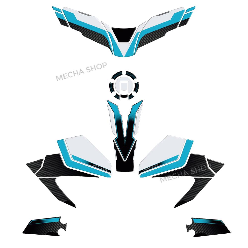 For MT-09 MT 09 Ice Storm MT09 2025 Tank Pad Motorcycle Accessories 3D Epoxy Resin Sticker Protection Kit