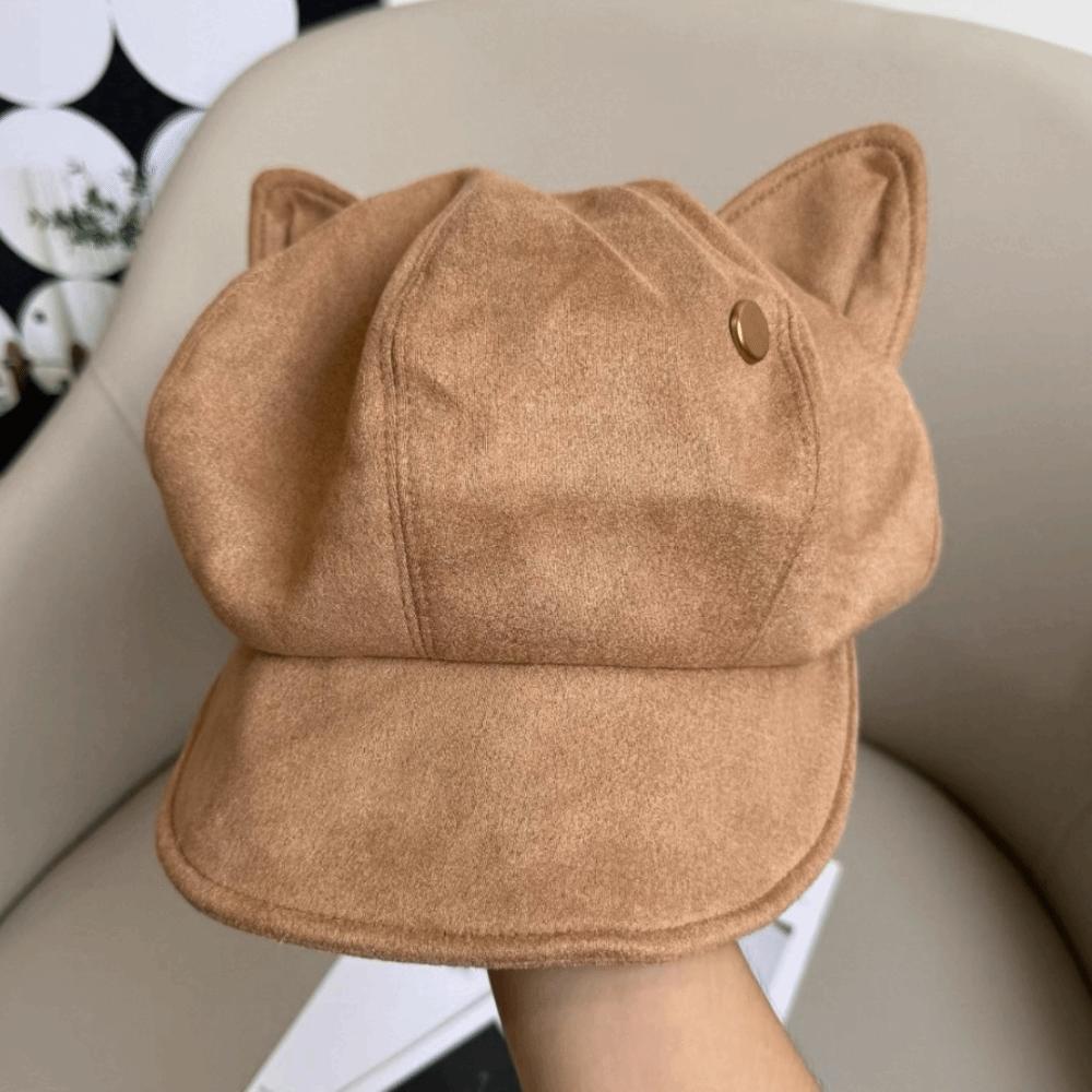 Cute Cat Ears Women s Beret Japanese Style Cat Paw Pattern Newsboy Cap Anime Sweet Baseball Cap Everyday Outfits