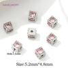 5.2mm*4.8mm Separator For Beads 18K Gold Plated With  Zircon Square Spacer Beads For Bracelet Making DIY Jewelry Making Supplies