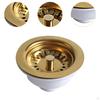 Sink Filter Kitchen Strainer and Stopper Golden Fixture Easy to Install Replace