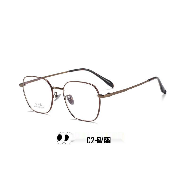 Ультралегкая ретро-полигональная титановая оправа для очков Keming с IP-вакуумным покрытием - Совместима с линзами по рецепту, Модель 3125.