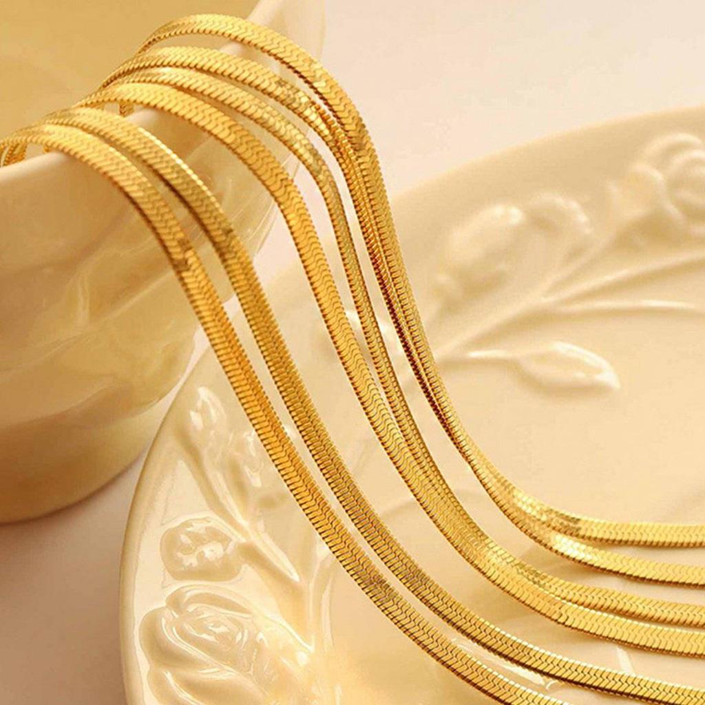 Unisex Minimalist 18k Gold-Plated Stainless Steel Snake Chain Necklace