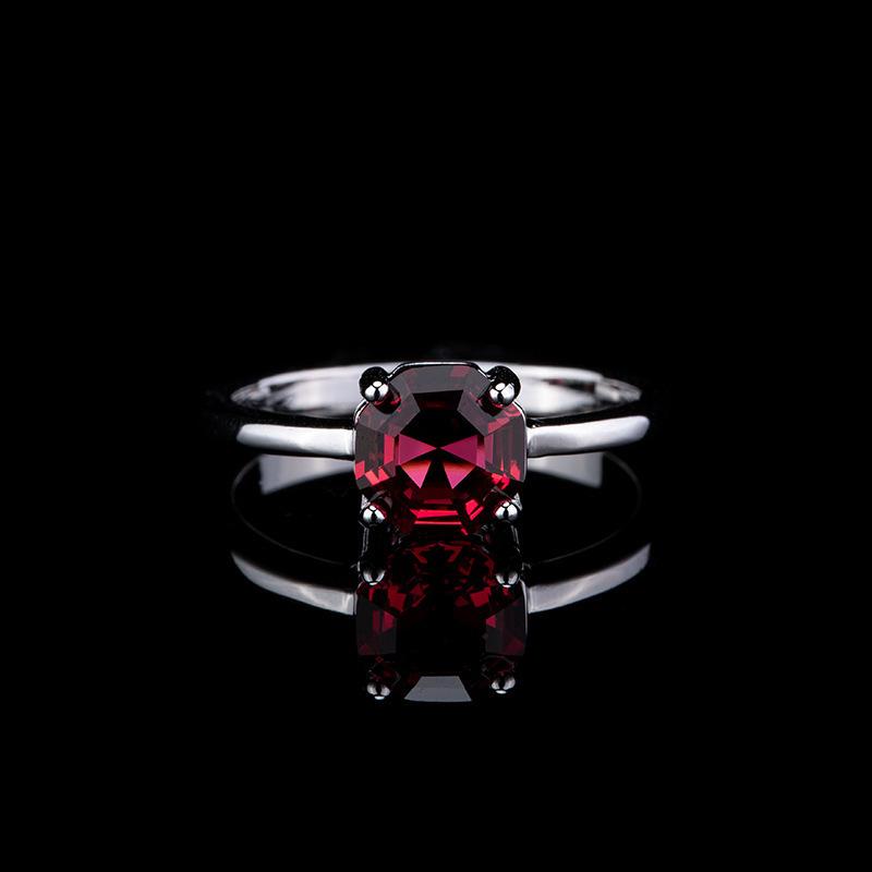 Ring Children'S Four-Claw Ring Setting Tide Simulation Ruby Ring Jewelry