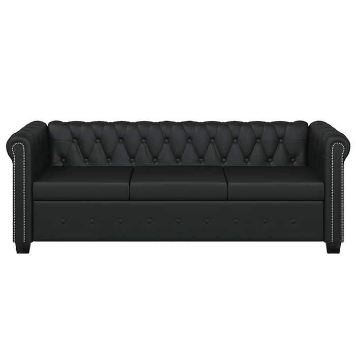 VidaXL 3-seater Sofa Faux Leather Black