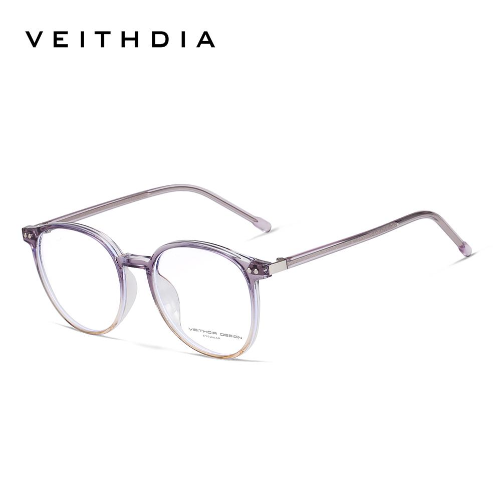 

VEITHDIA Women Glasses Fashion Retro Men Anti Blue Light Laser Fatigue Computer Goggles Optical Eyeglasses Frame For Female 0725 Without Case фиолетовый