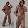 Nouvel Ensemble Loungewear Décontracté Printemps Automne Manches Longues Amples Pantalon Large Tenue 2 Pièces Confortable Élégant Mode Femme