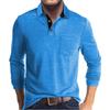 Men's Solid Color Button Lapel Long Sleeve Top Men's Casual Fashion Long Sleeve Top