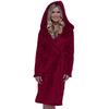 Women's Solid Color Long Sleeved Plush Bathrobe With Belt