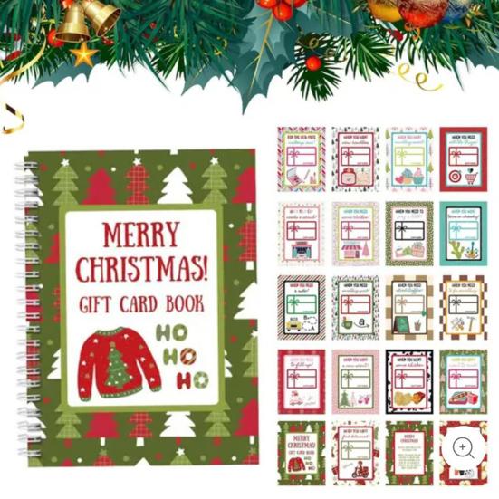 College Survival Christmas Gift Card Book DIY Spiral Binding Festive Design Functional Xmas Card Book College Student Gift