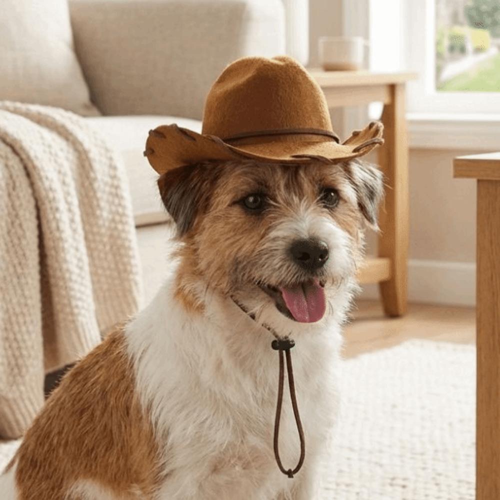 Adjustable Dog Cowboy Hat Breathable Cat Sunscreen Hat Dog Fisherman Hat Dog Visor Cat  Pet Party