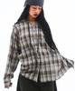 AMES-WORLDWIDE Check Hoodie Hemden Blau