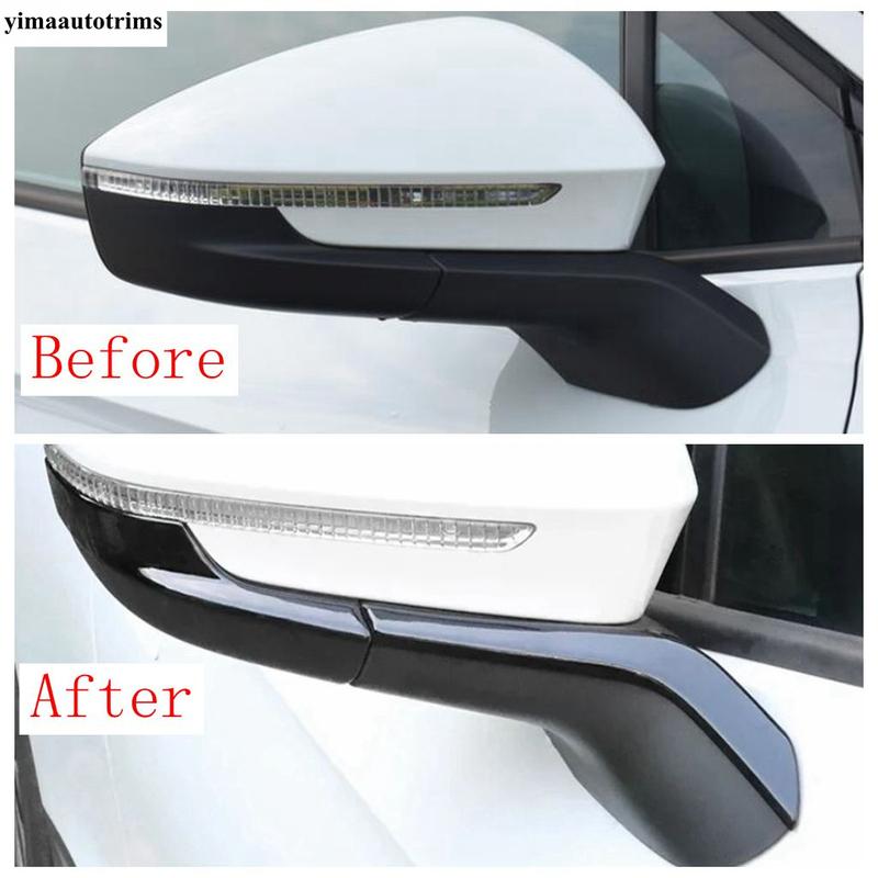 Side Door Rearview Mirror Strip Decoration Cover Trim For VW Volkswagen ID.4 ID4 ID6  - 2025 Black Carbon Fiber Accessories