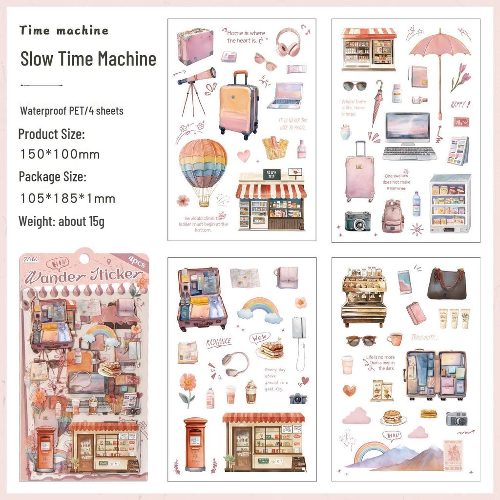 Journey Life Cabin PET Stickers: Transparent DIY Journal Decor
