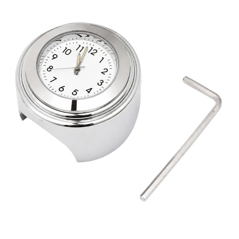 Handlebar Clock Timepiece for Motorcycles, Analog Bar-Fit Clock for 22-25.4 Mm Bars and Daily Travel Road Use Access