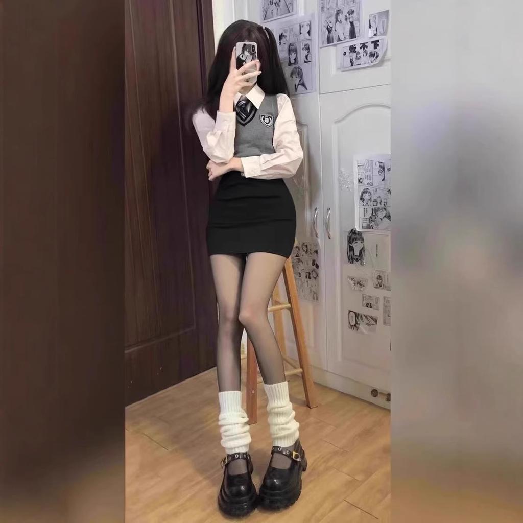 XS Kurzer Rock für zierliche Figuren Streckender und formender Effekt XXS Extra Kleine Größe Eng anliegender Bleistiftrock Herbst Winter College-Stil