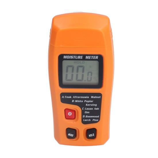 Wood Moisture Meter High Accuracy 4 Modes Orange Moisture Detector for Medicinal Building Materials Paper Cartons