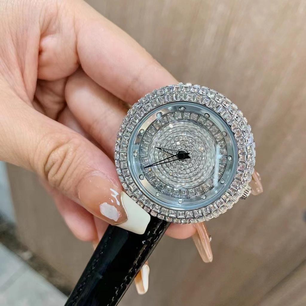 Watch Full Of Diamonds Gypsy Women'S Watch Time Comes To Run Rotary Dial Belt Large Dial Lady