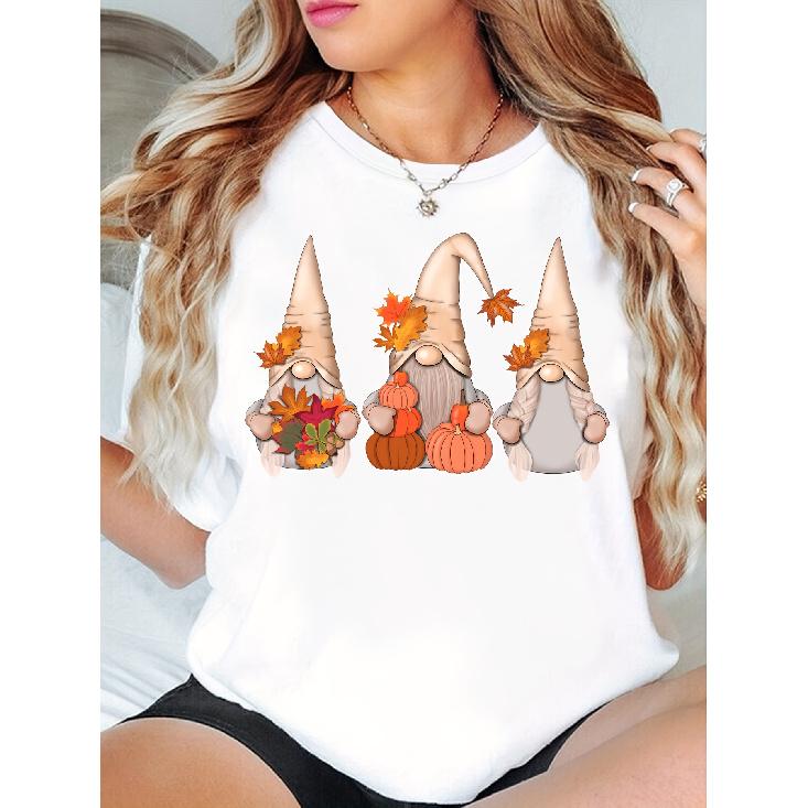Autumn Gnome Thanksgiving Gnome Print T Shirt S белый