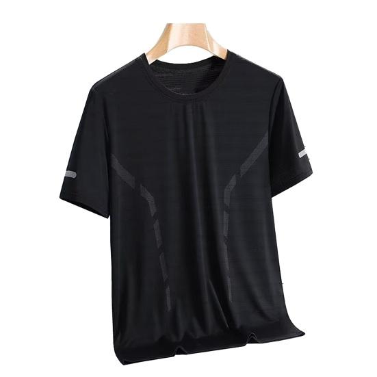 Men Quick Dry Workout Shirts Lightweight Moisture Wicking Top Athletic Gym Tee with Mesh Ventilation for Running Fitness Cooling XL чёрный