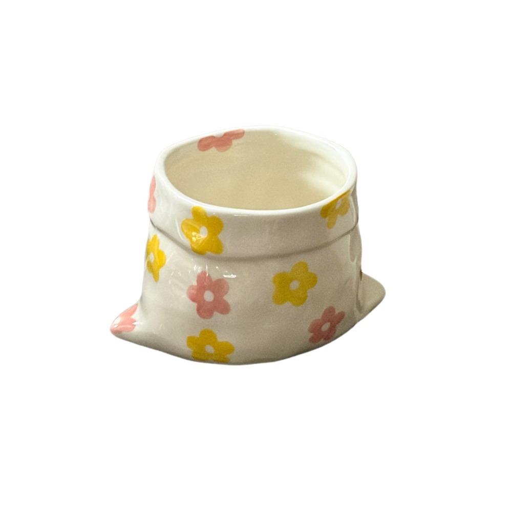 Hand-Painted Drink Cup Underglaze Color Milk Mug Bag-shaped Ceramic Coffee Cup Afternoon Tea
