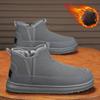 Men's Winter Snow Boots Warm Faux Suede Ankle Booties With Faux Fur Lined Non-Slip Outdoor Walking High-Top Work Shoes Comfortable Short Boots for Men