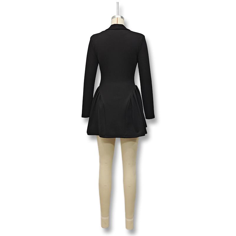 Podzimní a zimní dámské pracovní šaty Royal Sister Wind Sexy Deep V-neck Slim Suit Skládané šaty