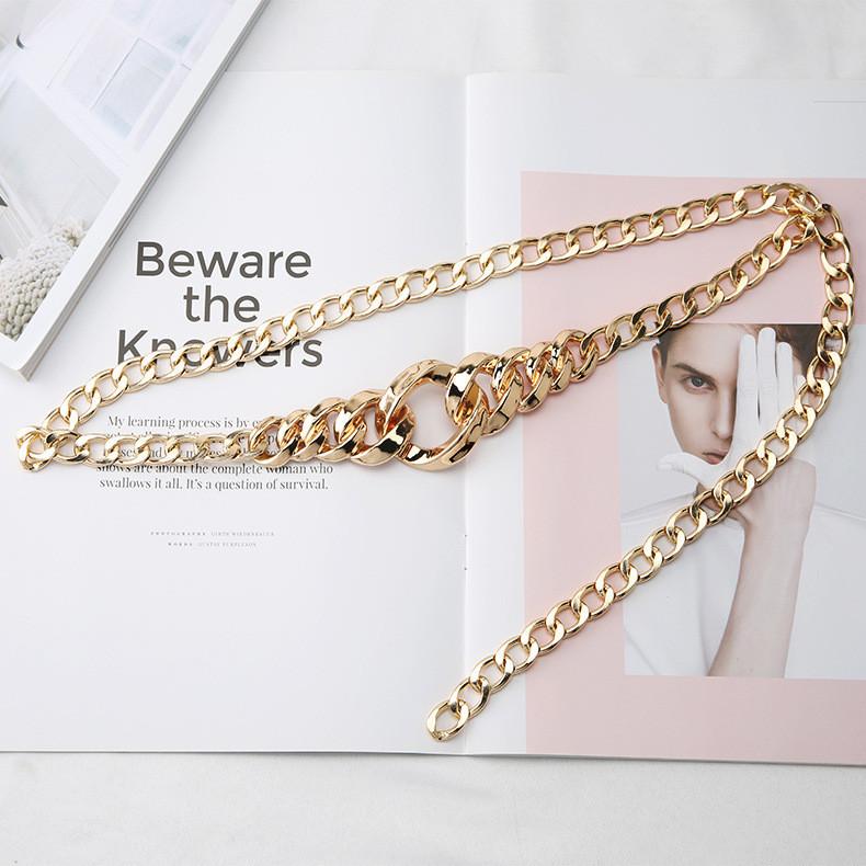 Metal Chain Waist Belt For Women Trendy Adjustable Accessory For Casual And Formal Wear