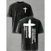 High Quality Men's Retro Vintage Vintage Gothic Hardcore Style Washed Pure Cotton Short Sleeved T-shirt Printed Top Soft and Comfortable Trendy Loose