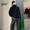 Cardigan da uomo Maglione Elastico Bottonato Protezione Collo Collo Alto Autunno Inverno Lavorato a Maglia Spesso Maniche Lunghe