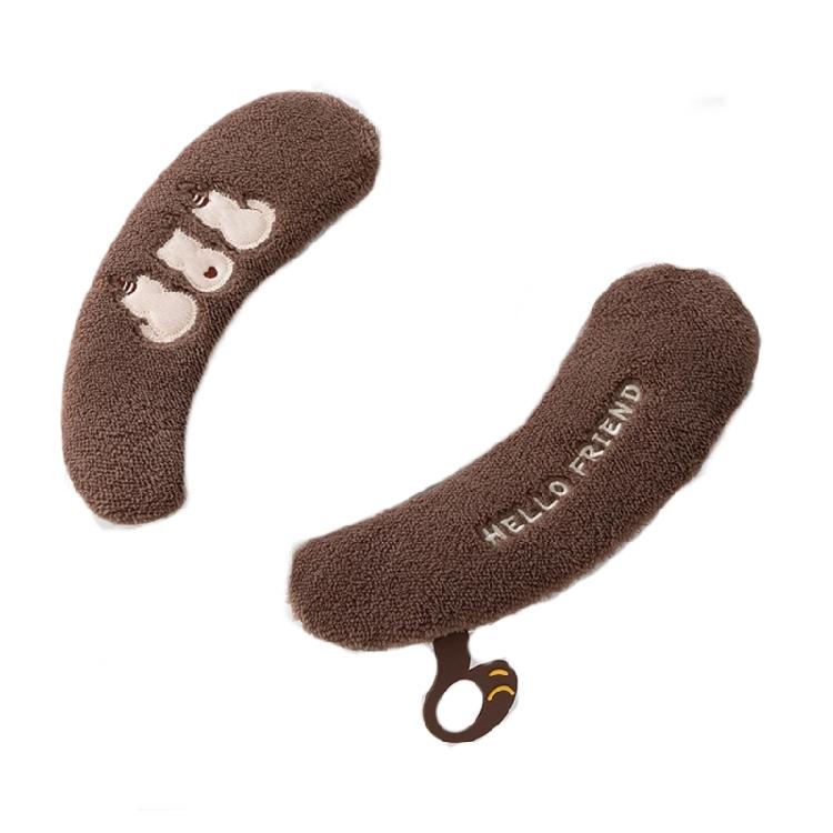 

Soft Toilet Seat Cover Soft Fleece Fabric Quick Installation Slip Proof Base Winter Ready Bathroom Accessory коричневий