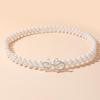 Women's Large Pearl Rhinestone Waist Chain Elastic Belt