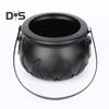 Halloween Candy Bucket with Handle Multifunctional Halloween Treats Holder Retro Candy Cauldron for Kids Trick-or-Treating