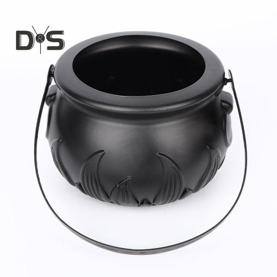 Halloween Candy Bucket with Handle Multifunctional Halloween Treats Holder Retro Candy Cauldron for Kids Trick-or-Treating