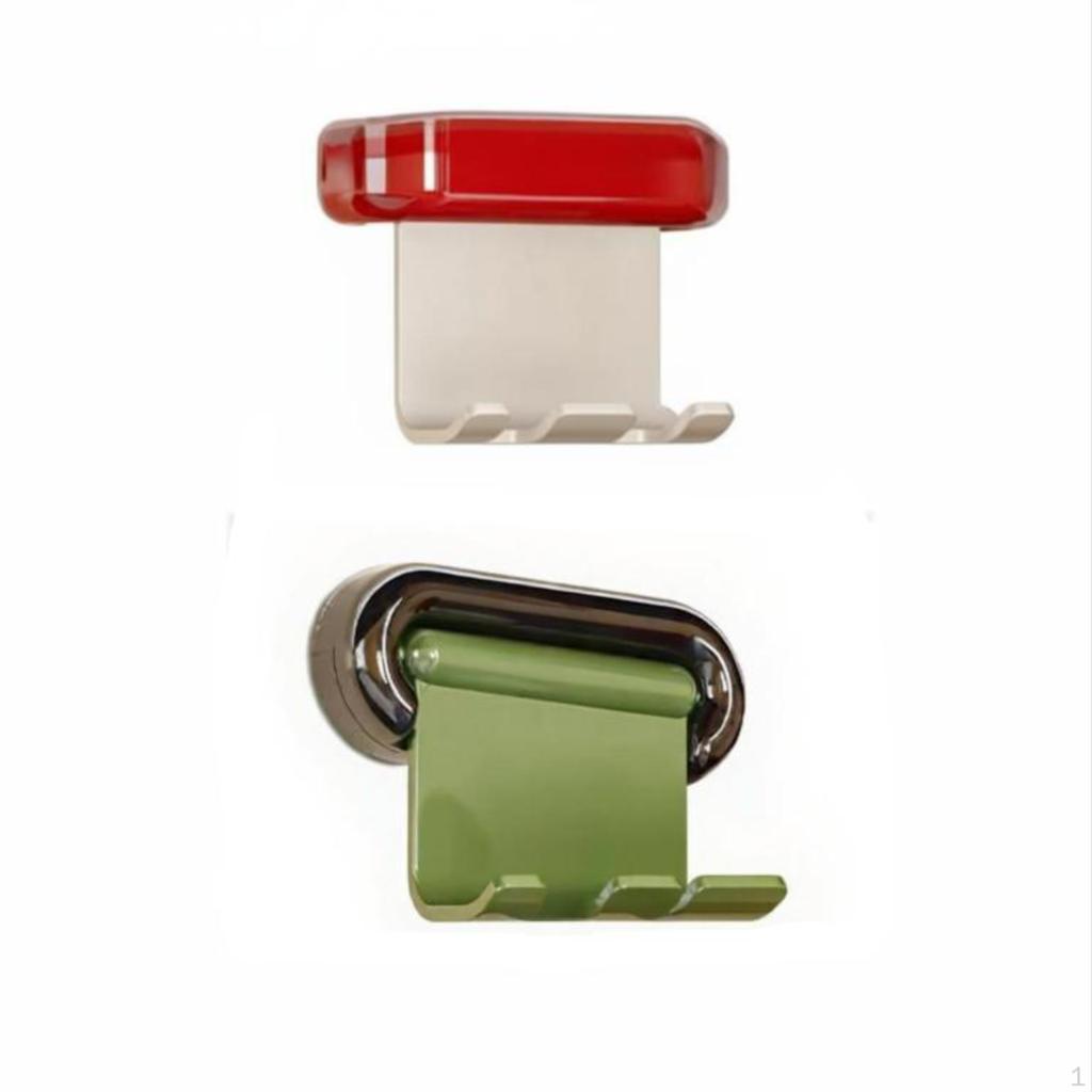 WallMounted Toothbrush Holder Container Bathroom Organizer Beige DblHook