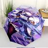 Genshin Impact Print Automatic Open Close Umbrella, Portable Foldable Umbrella, for Outdoor Commute Camping Trip, Ideal Birthday Gift