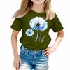 Girls Round Neck Casual Printed Short-sleeved T-shirt Top