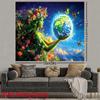 2D Flat HD Mother Earth Tapestry Polyester Fabric Wall Art for Living Room