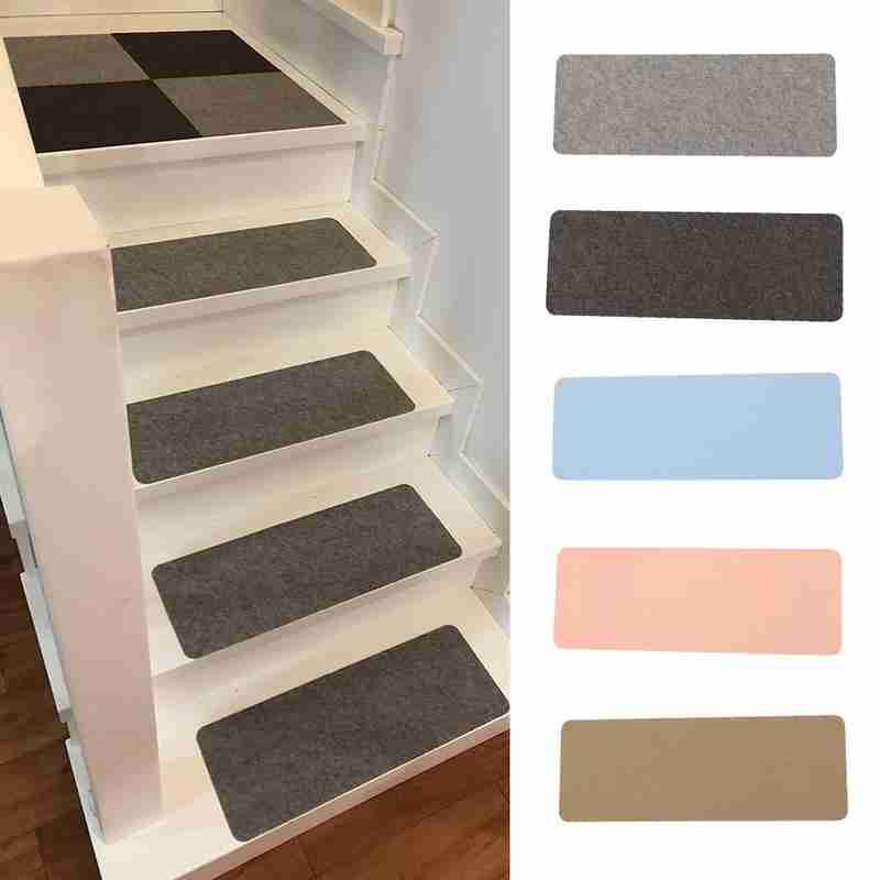 Self Adhesive Stair Tread Carpet Mat Step Staircase Slip Non Cover Pad