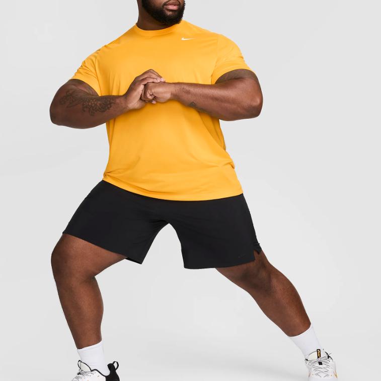 Nike Dri-FIT Legend Solid Logo Crew Neck Comfortable Short Sleeve T-Shirt Men Tops University-Gold DX0989-740