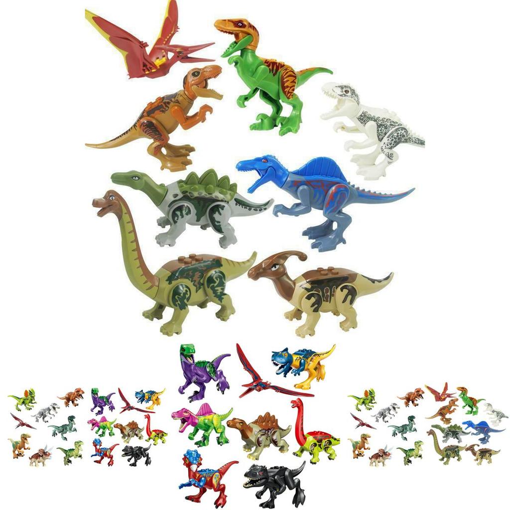 Conjunto de Figuras de Blocos de Construção de Dinossauros do Parque Jurassic World Cativante Para Crianças
