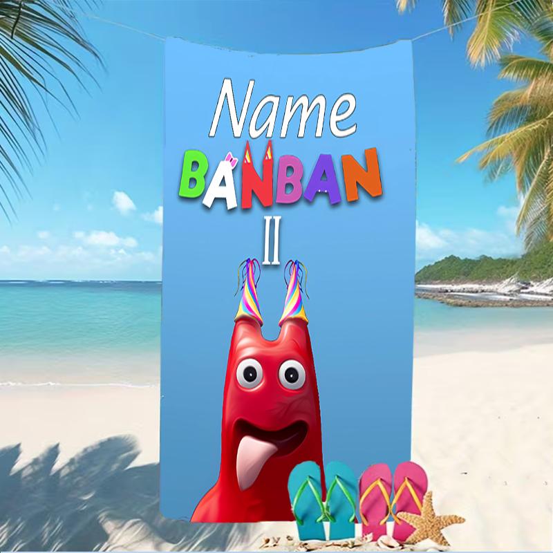 Customizable personalized beach towels Garten Of Banban themed designs.Suitable for the beach, yoga, sports;ideal as beach accessories