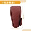 1 Pc Universal Car Shift Knob Cover - Automatic Car Knob Gear Sticky Protector Decorative - Faux Leather Wine Red