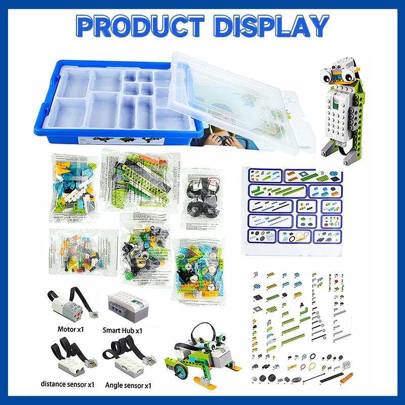 Wedo Programmable Electric Robot Kit: DIY Building Blocks for Kids Compatible with LEGO