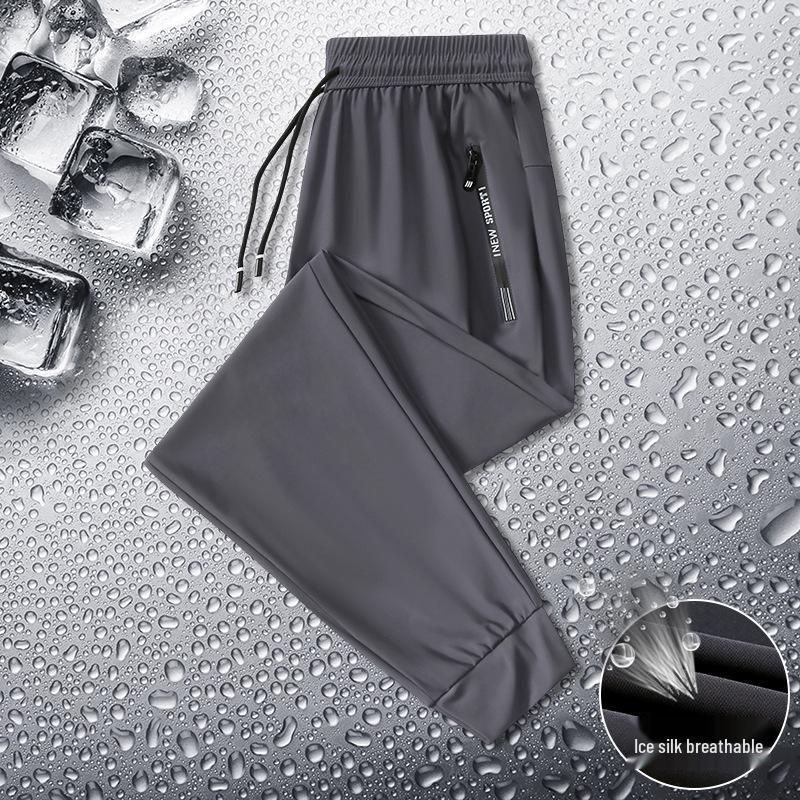 

Men s Plus Size Ice Silk Quick-Dry Summer Pants - Lightweight, Straight-Leg Casual Sportswear 6XL
