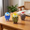 Miniature Glass Owl Figurine Kawaii Ornaments Cute Bird Animal Small Statue for Home Tabletop Living Room Decoration Collection