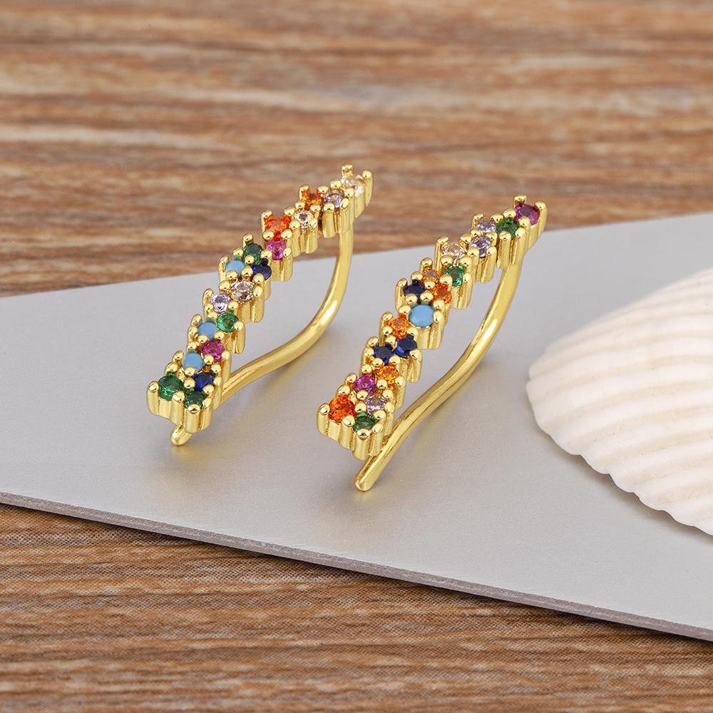 

Nidin New Trendy Pave Colorful/White Zircon Charm Drop Earrings For Women Girl Birthday Party Ear Jewelry Accessories Chic Gifts