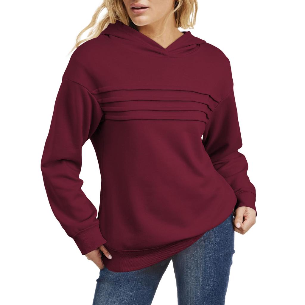 Women's Solid-color Fashionable Long-sleeved Top Hoodie