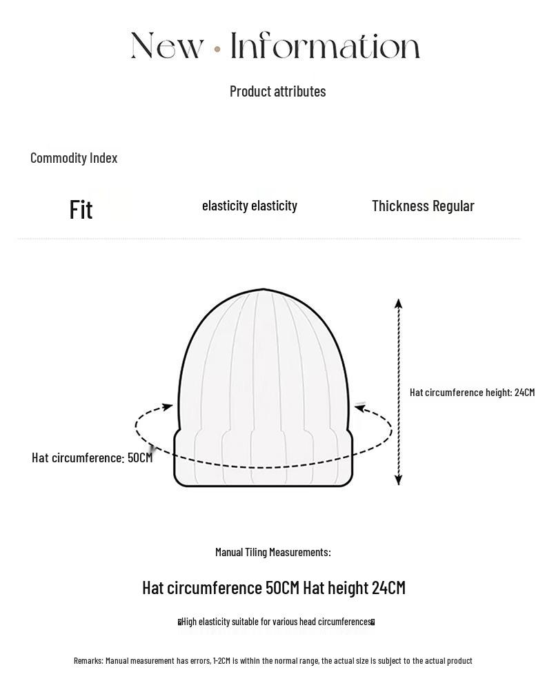 Unisex 100% Cashmere Color Block Knit Hat with Ear Protection