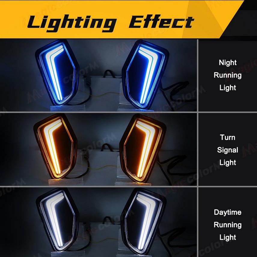 DRL For Toyota Corolla Cross LED Daytime Running Lights Turn Signal Fog Lamps Front Bumper Headlights Auto Daylights